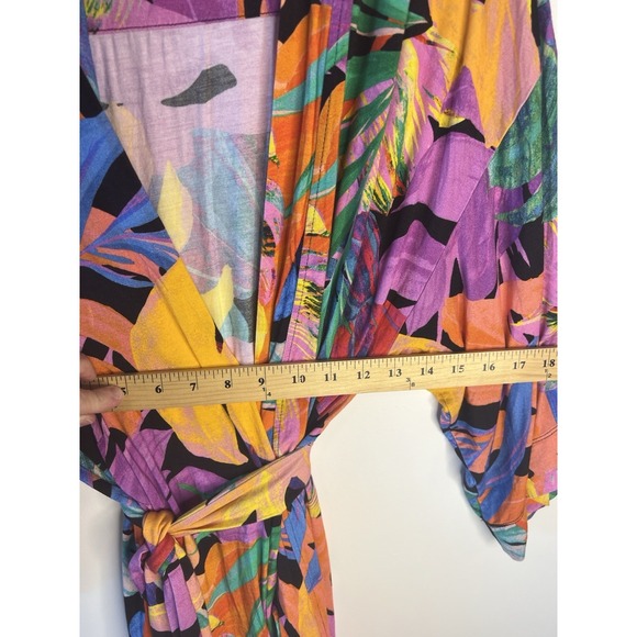 Soma Cool Nights Robe L/XL Women Kimono Hawaiian Golden Girls Comfort Lounge Art - Picture 10 of 11